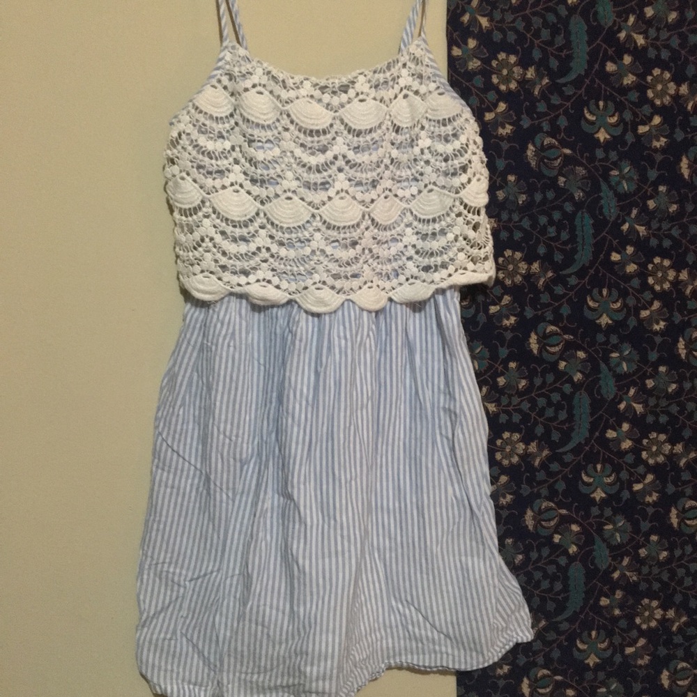 Blue and White Striped Dress